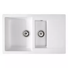   LunArt Basic Gery gyümölcsmosós gránit mosogató csepptálcával 79,5x49,5 cm, fehér 5999861632244