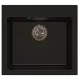 LunArt Basic Lily egymedencés gránit mosogató 48,5x45 cm, csapfurat nélkül, golden black 5999861632527