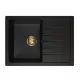 LunArt Basic Judo egymedencés gránit mosogató csepptálcával 68x49,5 cm, golden black 5999861632565