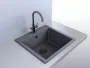 LUNART Aragorn 510 egymedencés gránit mosogató, Grey 5999861632602