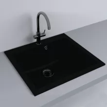   LUNART Noba 560 egymedencés gránit mosogató, Black 5999861632671