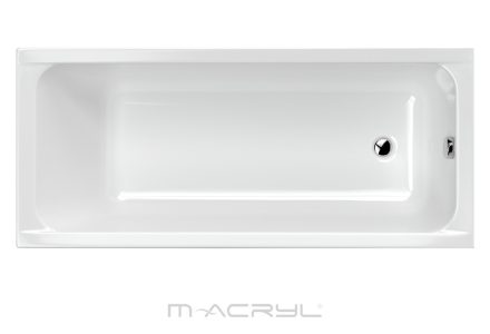 M-Acryl Eco egyenes kád 170x75 fehér ajándék kádlábbal 12406