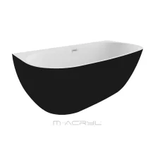   M-Acryl Avalon kád matt fekete előlappal 170x80, Click-Clack lefolyóval és kádlábbal 12477