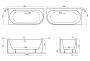 M-Acryl Balance balos akril kád 160x75 fehér előlappal, Click-Clack lefolyóval és kádlábbal 12491