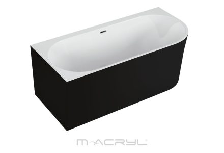 M-Acryl Balance balos akril kád 160x75 matt fekete előlappal, Click-Clack lefolyóval és kádlábbal 12493