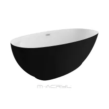   M-Acryl Zen akril kád 165x75 Click-Clack leeresztővel és kádlábbal fehér/matt fekete 12499