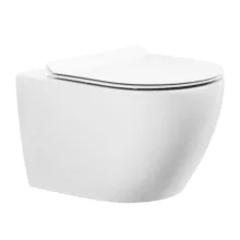 Merkapt kerámia fali WC csésze rövidített kivitelben, Soft-Close ülőkével, fehér AT0259HWC