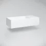 Marmy Ben öntött márvány mosdó 40x20 cm, túlfolyó nélkül, fényes fehér 210001040118