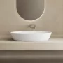 Marmy Pandora mosdó 60x35 öntött márvány túlfolyó nélkül, fényes fehér 30 1001 06 10 10