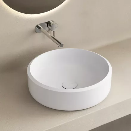 Marmy Palazzo D40x12 öntött márvány túlfolyó nélkül, fényes fehér 30 1002 04 10 10