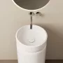 Marmy Palazzo Stand álló mosdó D40x85 öntött márvány túlfolyó nélkül, matt fehér 30 1006 04 10 11