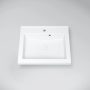 Marmy Imola öntött márvány mosdó 60x50 cm, túlfolyóval, fényes fehér 622919061118