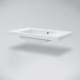 Marmy Imola öntött márvány mosdó 90x50 cm, túlfolyóval, fényes fehér 622919091118