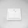 Marmy Savona öntött márvány mosdótál 50x45 cm, túlfolyóval, fényes fehér 622937051118