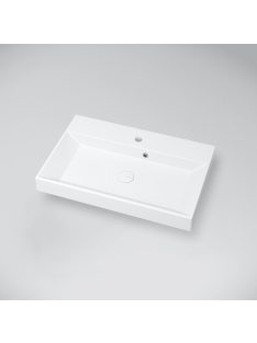   Marmy Savona öntött márvány mosdótál 70x45 cm, túlfolyóval, fényes fehér 622937071118