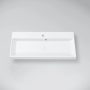 Marmy Savona mosdótál öntött márvány 100x45 cm, túlfolyóval, fényes fehér 622937101118