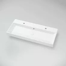   Marmy Savona öntött márvány mosdótál 100x45 cm, két csapfurattal, fényes fehér 622937101218