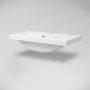 Marmy Cooper öntött márvány mosdó 60x31 cm, túlfolyóval, fényes fehér 622999061118