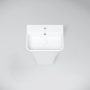 Marmy Icon öntött márvány álló mosdó 50x40 cm, túlfolyóval, fényes fehér 630107051118