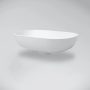 Marmy Carrara L öntött márvány mosdó 50x35 cm, fényes fehér 630118051018