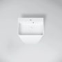 Marmy Menta álló öntött márvány mosdó 55x44 cm túlfolyóval, fényes fehér 662006061118