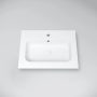 Marmy Cremona öntött márvány mosdó 60x46 cm, túlfolyóval, fényes fehér 806977061110