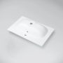 Marmy Aspen öntött márvány beépíthető mosdó 70x46 cm, fényes fehér 807257071110
