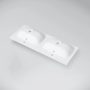 Marmy Aspen öntött márvány beépíthető dupla mosdó 120x46 cm, fényes fehér 807262124210