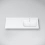 Marmy Aspen jobbos öntött márvány beépíthető mosdó 120x46 cm, fényes fehér 807288122110