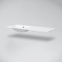 Marmy Aspen balos öntött márvány beépíthető mosdó 120x46 cm, fényes fehér 807289123110