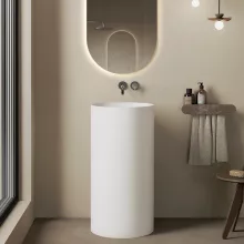   Marmy Onyx álló öntött márvány mosdó 44x87 cm csaplyuk nélkül, matt fehér 807599051011