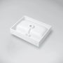 Marmy Bellagio öntött márvány mosdó 60x46 cm, túlfolyóval, fényes fehér 807739061110