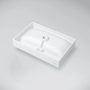Marmy Bellagio öntött márvány mosdó 70x46 cm, túlfolyóval, fényes fehér 807740071110