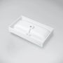 Marmy Bellagio öntött márvány mosdó 80x46 cm, túlfolyóval, fényes fehér 807741081110