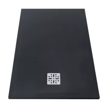   Marmy Dolomite szögletes zuhanytálca 70x140 Cavalli Black / Matt Fekete 807746701454 +ajándék szifon