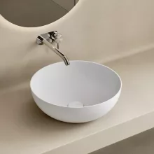   Marmy Caprice kerek öntött márvány mosdó 40 cm, matt fehér 808012041011