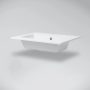 Marmy Bergamo Slim öntött márvány mosdó 60x46 cm, túlfolyóval, fényes fehér 808125061110
