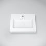 Marmy Bergamo Max öntött márvány mosdó 60x46 cm, túlfolyóval, fényes fehér 808134061110