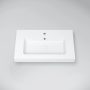 Marmy Bergamo Max öntött márvány mosdó 80x46 cm, túlfolyóval, fényes fehér 808135081110