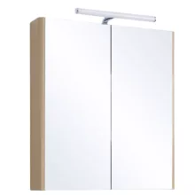   Pino Art Soft 65 Polcos tükrösszekrény  LED világítású lámpával és belső konnektorral, selyemfényű bézs 0857