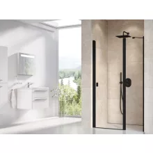 Ravak Chrome CSD2 zuhanyajtó 100x195 cm átlátszó üveggel és matt fekete profillal a modern fürdőszobákhoz.