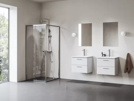 Ravak Blix II NBLRV2 szögletes zuhanykabin átlátszó üveggel 80x80x195 cm, krómhatású profilszín 1LM40C00Z1