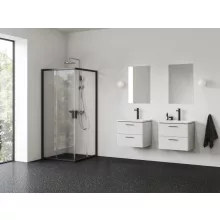   Ravak Blix II NBLRV2 szögletes zuhanykabin átlátszó üveggel 90x90x195 cm, matt fekete profilszín 1LM70300Z1