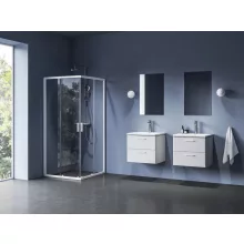   Ravak Blix II NBLRV2 szögletes zuhanykabin átlátszó üveggel 90x90x195 cm, matt fehér profilszín 1LM70E00Z1