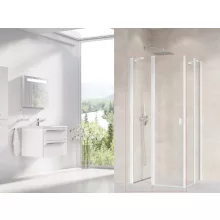 Ravak Chrome CRV2+CRV2 1/2 zuhanykabin ajtó 90x195 cm átlátszó üveggel, matt fehér profillal