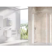 Ravak Chrome CRV1+CRV1 1/2 zuhanykabin ajtó 90x195 cm átlátszó üveggel, matt fehér profillal