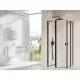 Ravak Chrome CRV2+CRV2 1/2 zuhanykabin ajtó 100x195 cm átlátszó üveggel, matt fekete profilszín 1QVA0300Z1