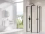 Ravak Chrome CRV2+CRV2 1/2 zuhanykabin ajtó 120x195 cm átlátszó üveggel, matt fekete profilszín 1QVG0300Z1