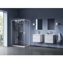   Ravak Blix II NBLRV2K+NBLRV2K 1/2 zuhanykabin ajtó 100x195 cm átlátszó üveggel, matt fehér profilszín 1XMA0E00Z1