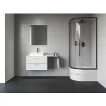   Ravak Blix II NBLCP4 Sabina csökkentett magasságú zuhanykabin 90x180 cm átlátszó üveg, matt fekete 3BM70340Z1